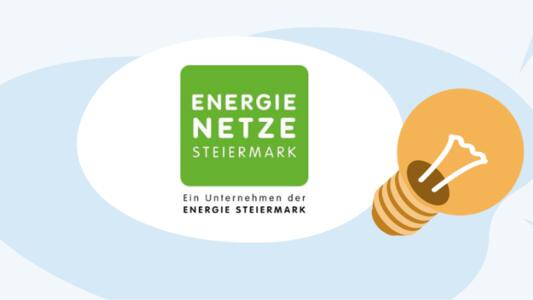 Energienetze Steiermark Logo mit gelber Glühbirne