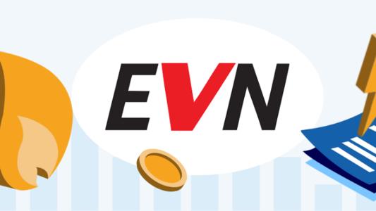EVN Logo, Gasflamme, Blitz und Energievertrag