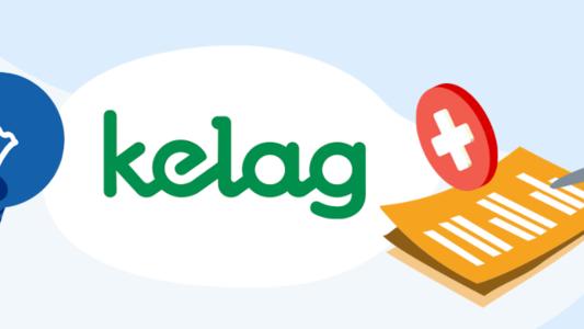 Kelag Logo mit blauer Glühbirne und gelben Vertrag