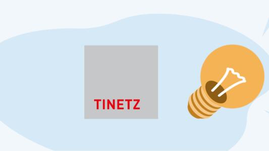 Tinetz Logo mit gelber Glühbirne