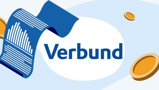 Vertrag und Münzen umgeben vom VERBUND Logo