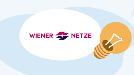Wiener Netze Logo mit gelber Glühbirne