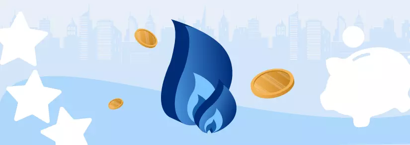 Zwei blaue Gasflammen für Gaspreisentwicklung
