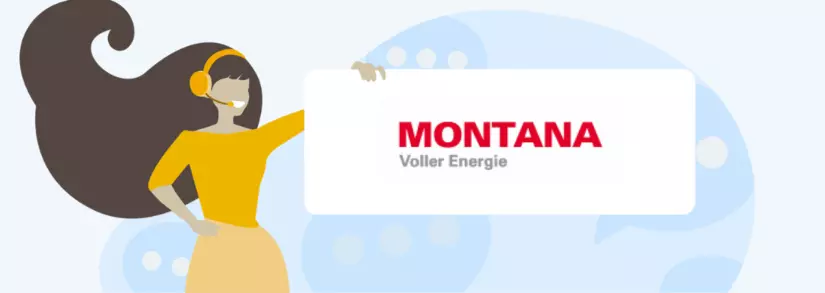 Frau, die das Logo von MONTANA hält