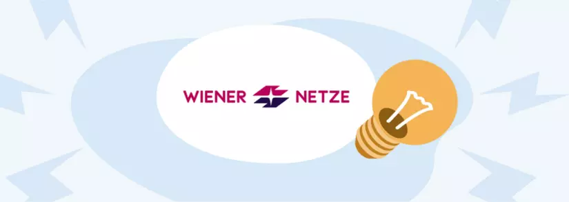 Wiener Netze Logo mit gelber Glühbirne