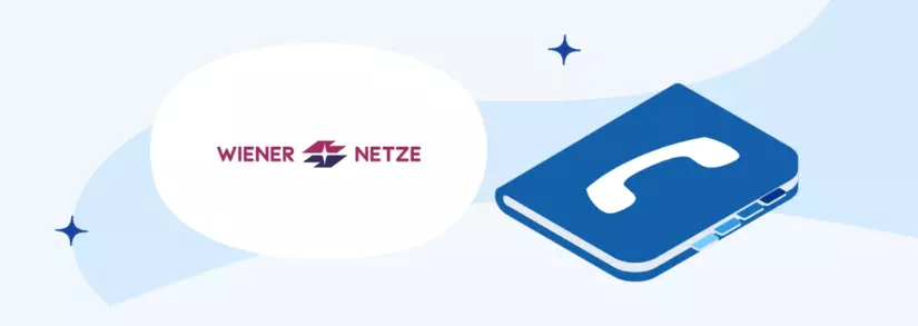 Wiener Netze Kontakt mit blauen Telefonbuch